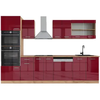 Vicco Küchenzeile R-Line 300 cm Rot Hochglanz