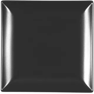 H+H Set mit 6 schwarzen Obsttellern Boston aus Steingut 18x18cm