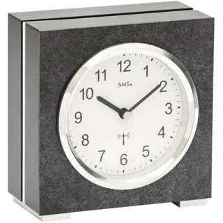 AMS 5152 Tischuhr Funk anthrazit mit Aluminium