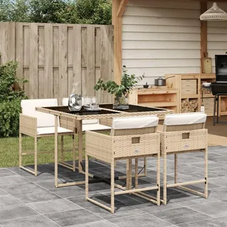 Festnight Gartenmöbel Set 4 Stühle mit Tisch Gartenmöbel Set 4 Personen Terrassenmöbel Außen Sitzgruppe Outdoor Gartentisch mit Stühlen Set Garten Essgruppe Wetterfest Gartengarnitur