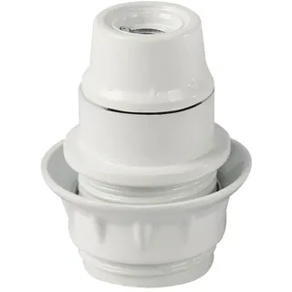 Lampenfassung, Bakelit, halbrund, E14, weiß, ideal für Innenbeleuchtung und individuelle Dekoration.