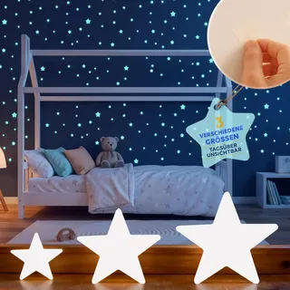 lilimaus Leuchtsterne Kinderzimmer SELBSTKLEBEND Kinderfreude garantiert - 400 Sternenhimmel Aufkleber - Rückstandslos zu entfernen- inkl. Sternzeichenanleitung