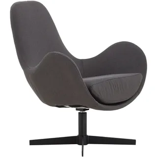 SalesFever Relaxsessel Design-Sessel Polyester 72 x 85 x 69 cm Dunkelgrau mit Drehfunktion
