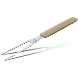 Victorinox Swiss Modern, Profi Tranchiergabel, Extra Scharfe Klinge, 15 cm, Robuster Kunststoffgriff, Rostfreier Stahl, mandel-beige