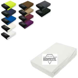 EXKLUSIV HEIMTEXTIL Frottee Spannbettlaken Marke 90 x 200 cm 80% Baumwolle, 20% Polyester Öko - Tex Zertifiziert, Markenqualität, Matratzenhöhe bis 25 cm, Weiss