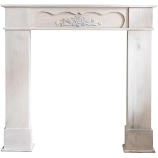 Mobili Rebecca Dekorative Kaminumrandung Weiß 21/104/99 cm , Holz , 21x99x104 cm , Elektrogeräte, Heizgeräte, Elektrokamine