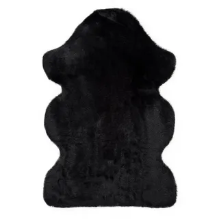 Atticgo Hochflorteppich waschbar Schwarz Fox 60/90 cm , Textil , Uni , 60x90 cm , Oeko-Tex® Standard 100 , waschbar, antistatisch, leicht zusammenrollbar, rutschfeste Unterfläche , Teppiche und Böden, Teppiche, Schaffelle & Kuhfelle