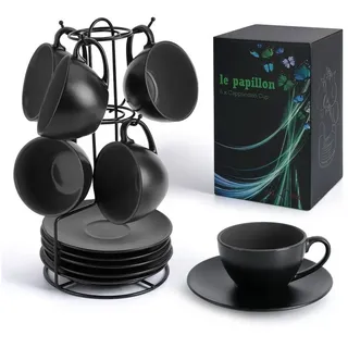 MiaMio Cappuccinotasse 0,175 l Schwarz 6 St.