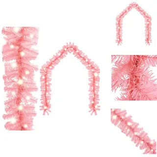 vidaXL Weihnachtsgirlande mit LED 10 m Rosa - Weihnachtsbeleuchtung - Rosa