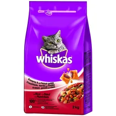 Whiskas Adult Katzenfutter Rind, 6 Packungen (6 x 2 kg)