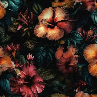 ICYEHAO Selbstklebende Tapete Blumen Dunkel, 44 x 600 cm Selbstklebende Tapete Gelb und Rosa Blumen Grün Blätter Pflanzen, Schwarz Boho Möbelfolie Selbstklebend für Badezimmer Wohnzimmer Küche