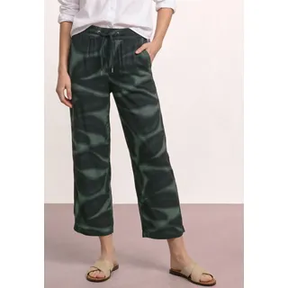 7/8-Hose STREET ONE "Style Emee", Damen, Gr. 34, Länge 26, deep bound grün, Web, Obermaterial: 100% Viskose, bedruckt, loose fit 7/8-Länge, Hosen 7/8-Hose, bedruckt, mit Taschen, weites Bein