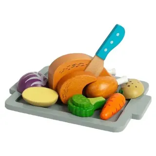 BigJigs Holzspielzeug Roast Dinner Set - kreatives Rollenspiel