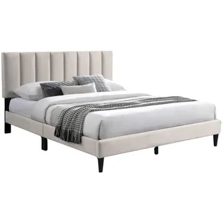 Home Collective Polsterbett mit Lattenrost 140x200 cm Beige , Textil , 140x200 cm , Schlafzimmer, Betten, Polsterbetten