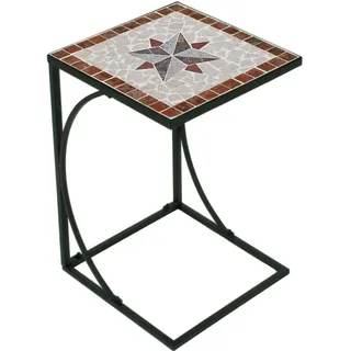 Garden Pleasure Gartenbeistelltisch 35 x 35 x 53 cm grau/rot
