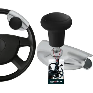 KOTARBAU® Lenkhilfe - 5 cm - Universal - Lenkradknauf für Traktor - ⌀ 4,7 cm - Lenkrad Knauf - Abnehmbar - Traktor Zubehör - Aluminium - Schwarz