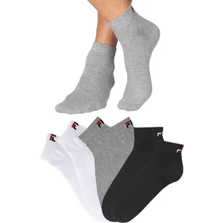 Fila Kurzsocken, (6er Pack), mit eingestricktem Logo Fila 2x schwarz, 2x grau-meliert, 2x weiß 43-46