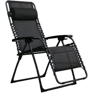 Garten-Relaxsessel , Anthrazit , Metall, Kunststoff, Textil , 67x120x67 cm , klappbar, wetterbeständig, UV-beständig , Gartenmöbel, Gartenliegen, Liegestühle