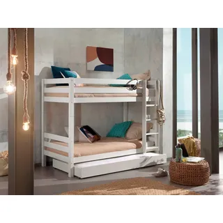 Vipack Etagen-Hochbett Pino 160 cm Höhe inkl. Bettschublade - Weiß