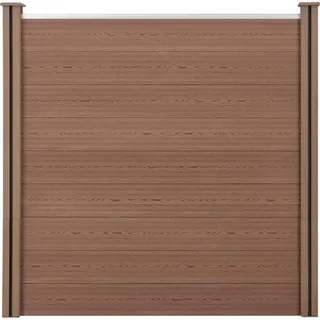 [neu.holz] Lamellenzaun 180 x 180 cm Braun WPC