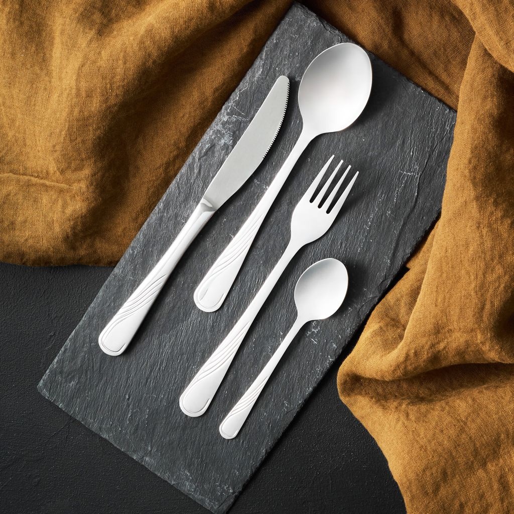 Bild von Napoli cutlery Set 24 teilig Menü Tafel Besteck Essbesteck 6 Personen Edelstahl Esslöffel Messer Gabel Teelöffel