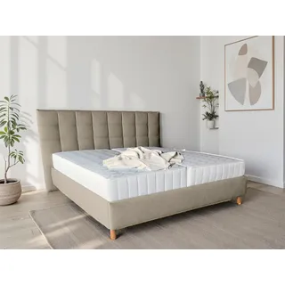 COLLECTION AB Polsterbett »CLASSIC Scandi erhältlich in der Breite 180x200cm« 3 Varianten: Rahmen, Rahmen + Rost oder Komplett-Set mit King-Matratze