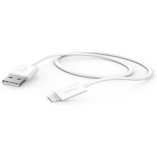 Hama Ladekabel USB A auf Lightning (iPhone Ladekabel, Lightning Kabel, iPhone 14 13 12 11 Pro Max Plus mini SE XS Max XR X 8 7, iPad Pro Air mini, iPod, MFI zertifiziert, USB Ladekabel, 1m) weiß