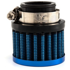 Motorrad Luftölfilter 25mm Universal Auto Interface Kaltluftansaugfilter Turbo Entlüftung Kurbelgehäuseentlüftung (Blau 25MM)