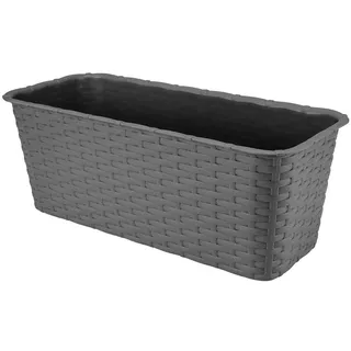 VERDENIA Blumentopf Leichter Blumenkübel Balkonblumentopf Dekorativer Topf für Pflanzen für Außenbereich Pflanztopf aus Kunststoff Balkon Garten Viele Farben 40cm 7002 Graphit