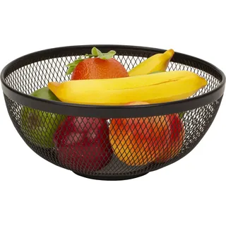 Moderner Obstkorb Früchtekorb Obstschale aus Metall Schwarz 26x12 cm