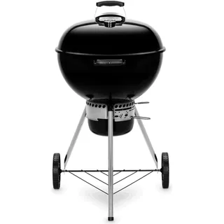Weber Holzkohlegrill Kettle E-5730 Ø 57 cm schwarz, inkl. Deckelthermometer, Bodengitter, Holzkohlerost aus Stahl, Grillrost aus beschichtetem Stahl, Ascheauffangschale aus Aluminium, One-Touch Reinigungssystem, Messbecher für Briketts - Schwarz