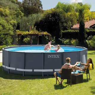 Intex Frame Pool Ultra Rondo XTR Ø 488 x 132 cm Set mit Sicherheitsleiter