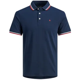 JACK & JONES Herren Poloshirt JJEPAULOS Relaxed Fit Blau 12143859 4XL