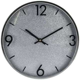 Wanduhr Glitzer silber Kunststoff 30,5 cm x 4,3 cm - Silber