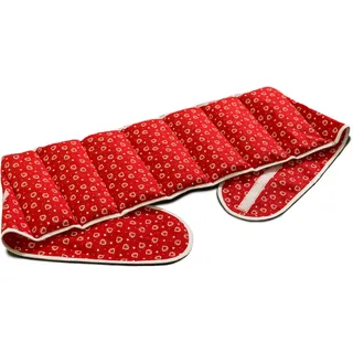 GIRAFFENLAND Johanniskernkissen XXL - 7-Kammer Wärmekissen mit Klettverschluss - ca. 135cm - 7-Kammer. Körnerkissen - Herzen-rot