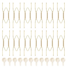 PFativant 12 Stück Unsichtbare Plattenaufhänger Wandplattenaufhänger mit 12 Haken, 6 Zoll, Edelstahl, Gold