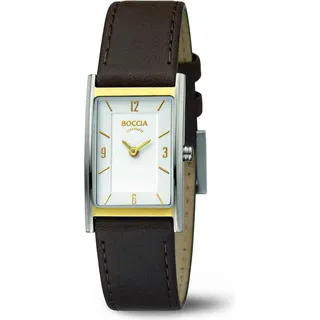 Boccia Titanium 3212-06 Uhr Damenuhr Lederarmband braun - Silber
