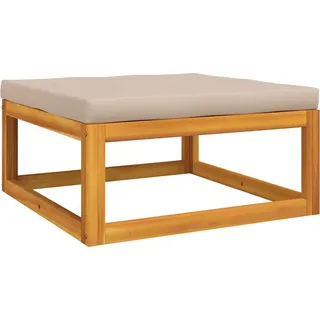 vidaXL Gartenhocker mit Kissen Taupe Massivholz Akazie - Taupe
