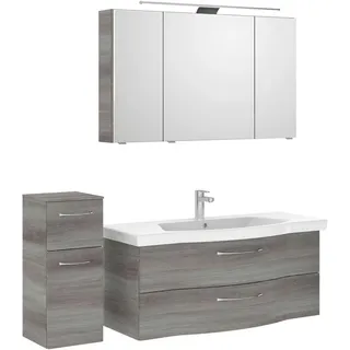 Pelipal Badezimmer , Graphitfarben , Holzwerkstoff , 4-teilig , 7 Fächer , 2 Schublade(n),3 Schublade(n) Schubladen , 152 cm , Made in Germany , hängend, Typenvielfalt , Badezimmer, Badmöbelsets & Badmöbelserien, Badmöbel-Sets