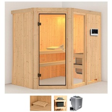 Bild von Sauna »Frigga 1«, (Set), 9-kW-Bio-Ofen mit externer Steuerung beige