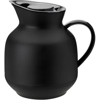 Stelton Isolierkanne Amphora - Teekanne, Thermoskanne, Thermosflasche | 1-Liter-Kunststoffkanne mit Thermo-Glaseinsatz - Zubehör für Haushalt, Küche, Esszimmer - Mattes Finish, Soft Black