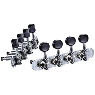 ORTEGA Mandolin Stimmmechaniken-Set, A-style, deluxe, black buttons, chrom (OTMMADLX-CR)