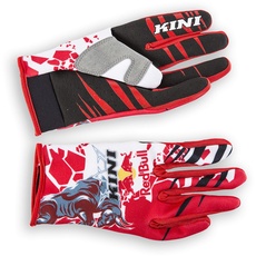 Kini Red Bull Revolution Gloves - Red/White - M – Motocross-Handschuhe für Herren, Motorsport, BMX Handschutz, speziell gepolsterte Bereiche, Atmungsaktiver Mesh, leicht