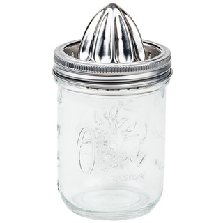 LIEBLINGSGLAS manuelle Zitronenpresse mit passendem Glas - Original Oleni Mason Jar (500ml) - Hochwertiges Set aus Hand- Zitruspresse und Glas - Praktisches Geschenk für Frauen & Männer