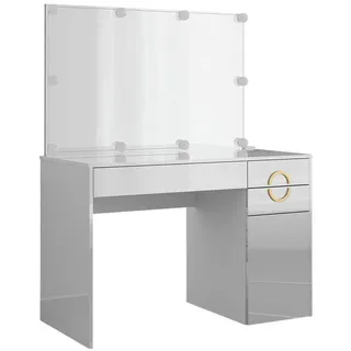 Vicco Schminktisch Adela Weiß Hochglanz, 115 cm mit LED Beleuchtung