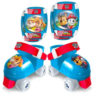 STAMP Roller Skates Sizes 23/27 + ELLBOGEN und KNIESCHÜTZER PAW Patrol, Blue & RED