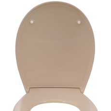 Bild von Calmwaters® Premium WC Sitz einfache Montage, Toilettendeckel bis 250 kg, Made in EU, antibakterieller Duroplast, Absenkautomatik, 2 Montage Optionen, abnehmbar, Klobrille, oval, Beige-Bahamabeige