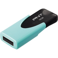 PNY Attaché 4 Pastel Aqua 16GB USB 2.0 Stick (16 GB, USB 2.0), USB Stick, Türkis