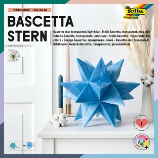 Folia Bascetta Stern Bastelset 15 x 15 cm rot transparent 32 Blatt