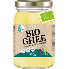 Go-Keto BIO Ghee 500g - geklärte Butter von grasgefütterten Kühen, BIO zertifiziert, Ayurveda, perfekt für die Keto Diät, ideal zum Backen und Braten, laktosefrei, glutenfrei, non GMO